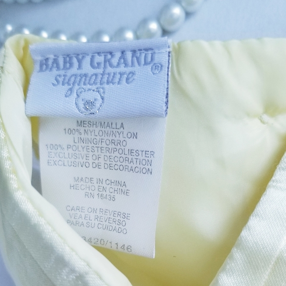 Baby Grand Signature Yellow Embroidered Flower Dress Size 6-9 Months - Picture 7 of 9